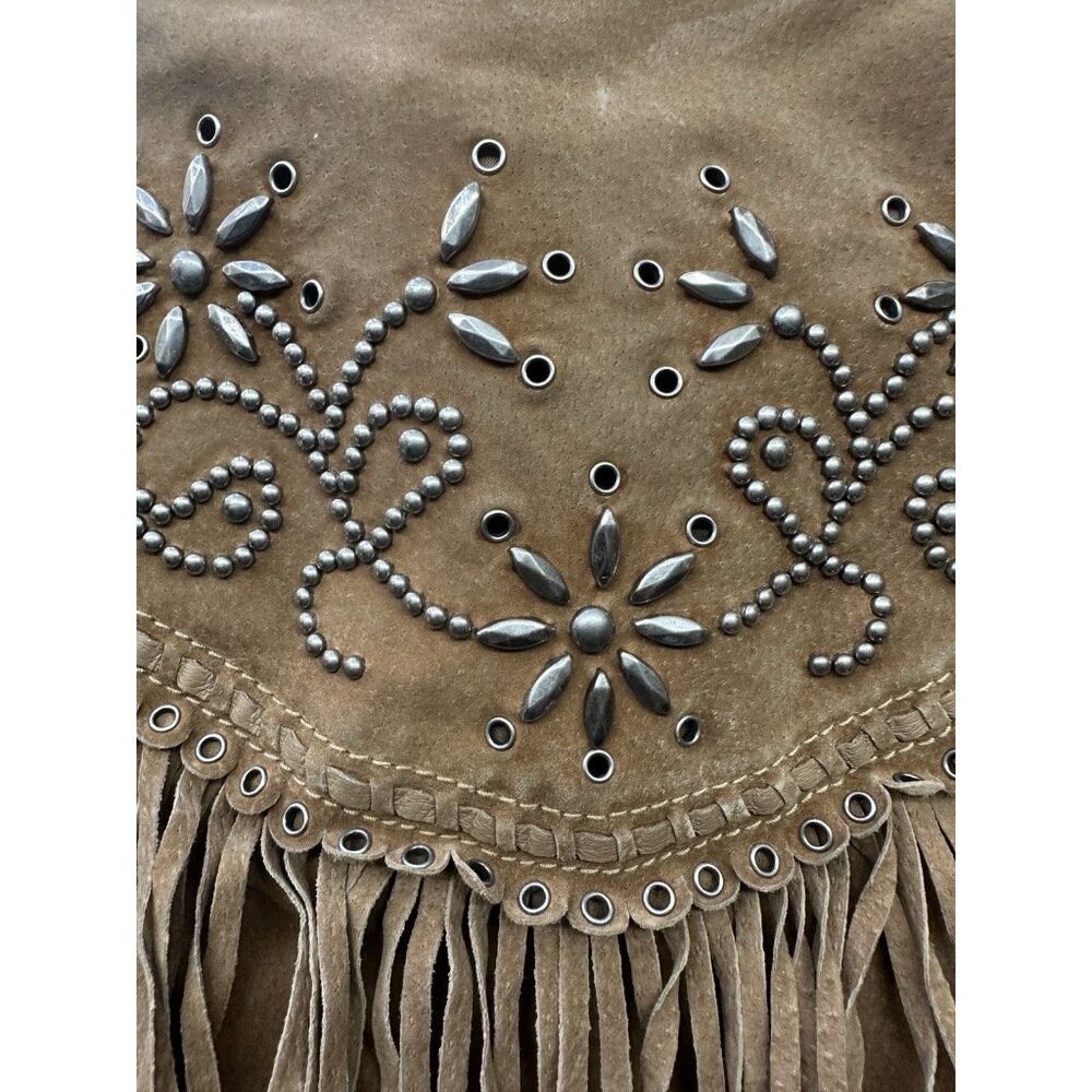 Cripple Creek Black Fringe Leather Suede Western Studded Women's Jacket Rodeo S - Picture 12 of 12